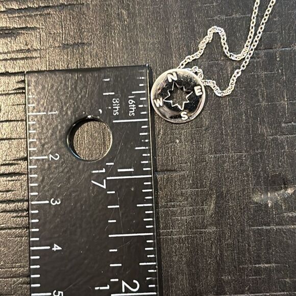 925 Sterling Silver Chain Compass Charm Follow Your Journey Necklace - Picture 8 of 8